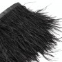 Ostrich feathers on ribbon Black, 10cm