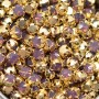 Sew-on chatons in Amethyst Opal 4mm/ss16 gold, 20 pieces