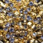 Sew-on chatons in Tanzanite 4mm/ss16 gold, 20 pieces