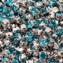 Sew-on chatons in dangles Blue Zircon 4mm/ss16 rhodium, 10 pieces