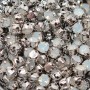 Sew-on chatons in White Opal 4mm/ss16 rhodium, 10 pieces