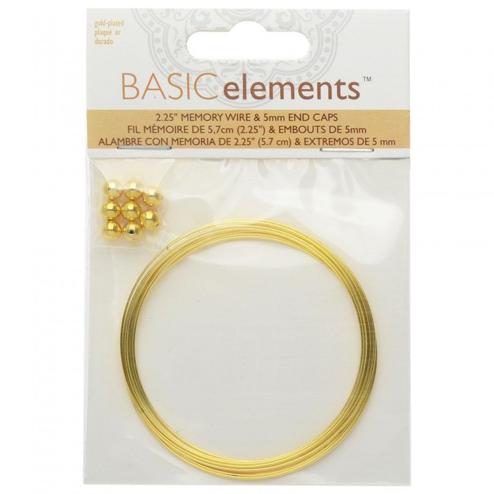 Set: memory wire for bracelets and trailers, gold color
