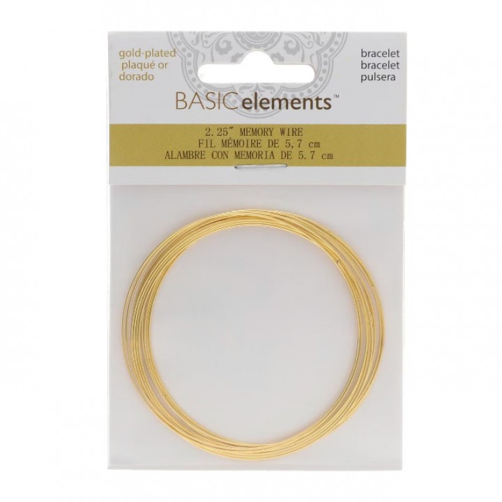 Memory wire for bracelets 12 turns, gold color