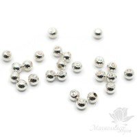 Final bead 3mm for decorating the ends of the memory wire silvering, 2 pieces