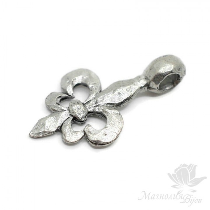 Royal Lily Pendant Antique Silver