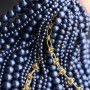Crystal Pearl Round Bead Strand 4mm color blueberry, 1 strand