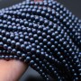 Crystal Pearl Round Bead Strand 4mm color blueberry, 1 strand