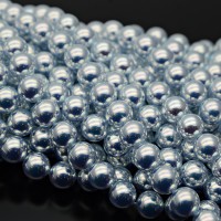 Жемчуг Майорка Aurora Blue зеркальный 8мм, нить(50 бусин)
