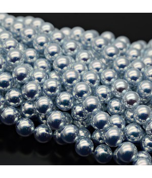 Жемчуг Майорка Aurora Blue зеркальный 8мм, нить(50 бусин)