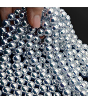 Жемчуг Майорка Aurora Blue зеркальный 10мм, нить(40 бусин)