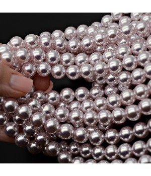 Жемчуг Майорка Aurora Pink зеркальный 10мм, нить(40 бусин)