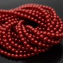 Crystal Pearl Round Bead Strand 4mm, color red