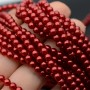 Crystal Pearl Round Bead Strand 4mm, color red