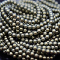 Crystal Pearl Round Bead Strand 4mm, color iridescent green