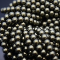 Crystal Pearl Round Bead Strand 6mm, color dark olive