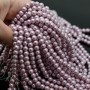 Crystal Pearl Round Bead Strand 6mm, color medium purple