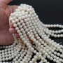 Round Shell Pearl Bead 6mm, color white pearlescent