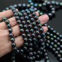 Perlas de concha 8mm, color pavo real negro