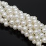 Pearl Mallorca white glossy 8mm, full strand(45 beads)