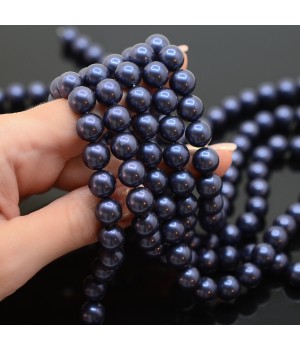 Mallorca blueberry pearls 10mm, full strand(40 beads)