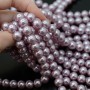 Crystal Pearl Round Bead Strand 10mm, color medium purple