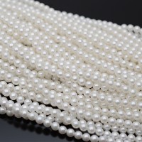 Жемчуг Майорка белый глянцевый АВ 4мм, полная нить(98 бусин)
