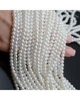 Жемчуг Майорка белый глянцевый АВ 5мм, полная нить(83 бусины)