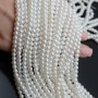 Crystal Pearl Round Bead Strand 5mm, color white AB