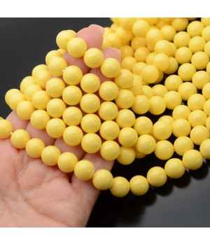 Perla 10mm cristal color amarillo, 1 hilo