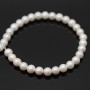 Cuenta de perla de concha(perla de nácar) con textura 6mm, color blanco