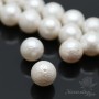 Cuenta de perla de concha(perla de nácar) con textura 14mm 2 und., color blanco