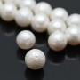 Textured Shell Pearl Beads round 14mm white color