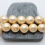 Cuenta de perla de concha(perla de nácar) con textura 14mm 2 und., color oro