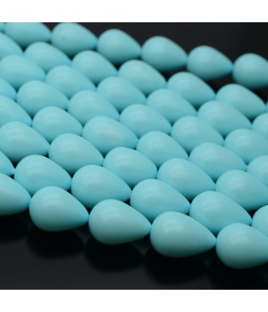 Crystal Pearl Beads Drop ~10:14mm blue color