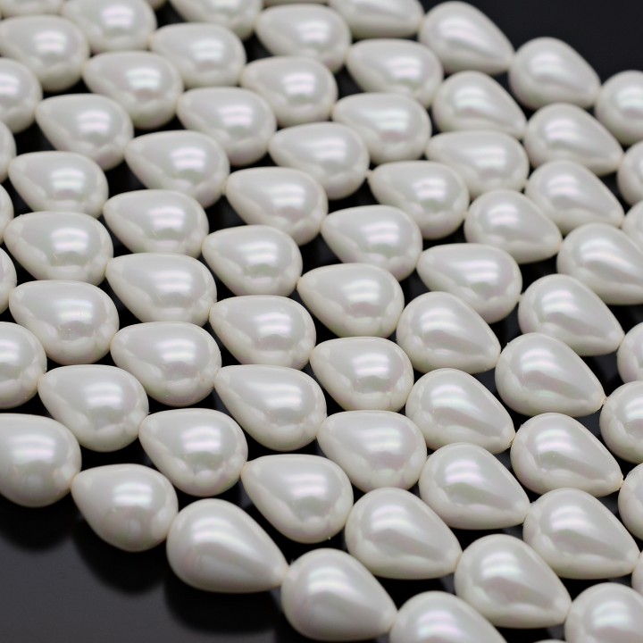 Crystal Pearl Beads Drop ~10:14mm white color