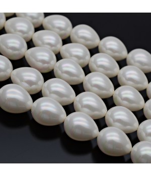 Crystal Pearl Beads Drop ~14:18mm white color