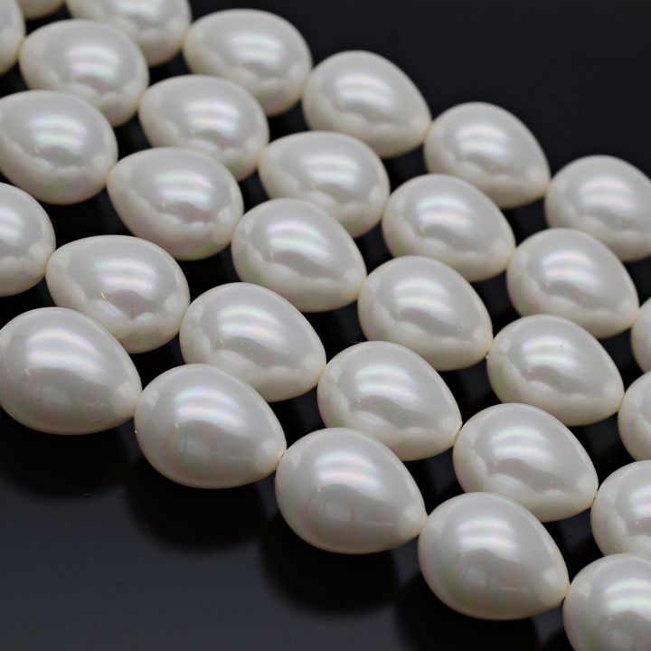 Crystal Pearl Beads Drop ~14:18mm white color