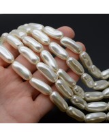 Crystal Pearl Beads Biwa ~9:20mm Ivory color