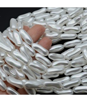 Perlas de cristal Biwa ~9:20mm color Blanco