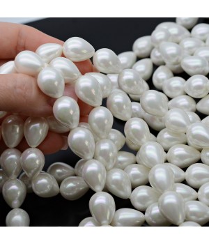 Shell Pearl Beads Drop ~12:16mm white color