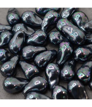 Perlas de imitación Barrocas gota irregular ~13:21mm, color negro
