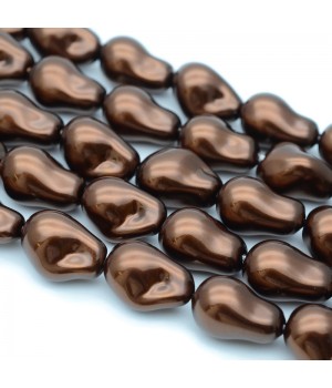 Жемчуг барочный Капля ~15:22мм цвет Шоколад