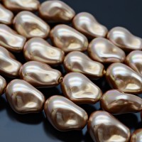 Perlas de imitación Barrocas gota irregular ~15:22mm color Capuchino