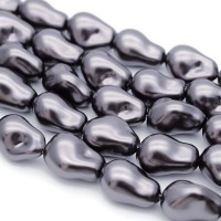 Perlas de imitación Barrocas gota irregular ~15:22mm color Grafito