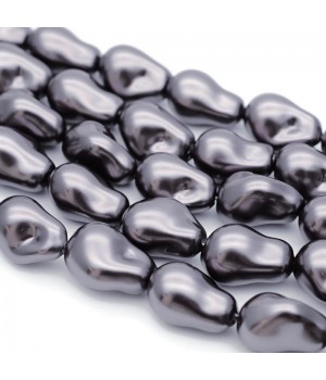 Жемчуг барочный Капля ~15:22мм цвет Графит
