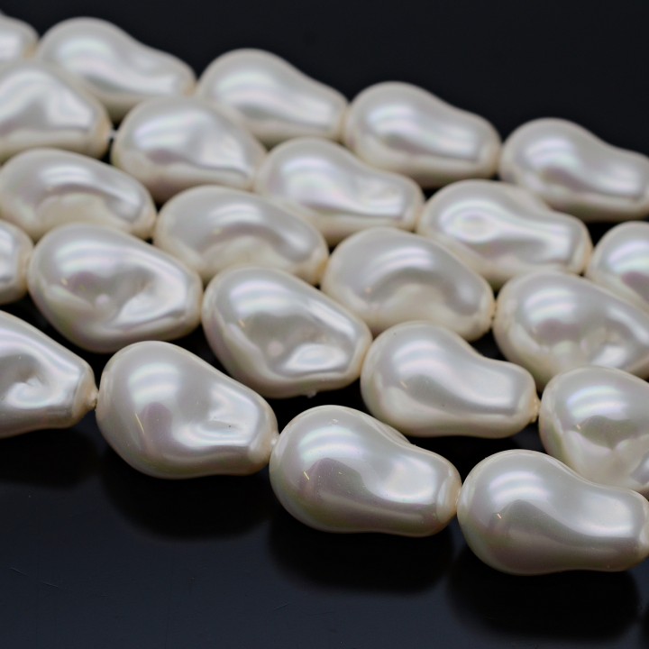 Imitation Baroque Pearl Beads ~15:22mm Ivory color