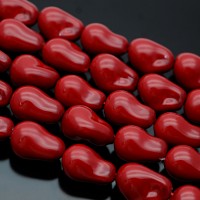 Perlas de imitación Barrocas gota irregular ~15:22mm color Rojo