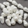 Perlas de imitación Barrocas gota irregular ~13:21mm, color blanco