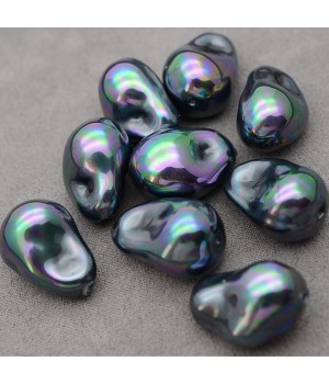 Imitation Baroque Pearl Beads ~15:22mm, black color