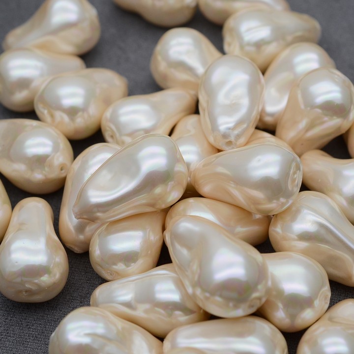 Imitation Baroque Pearl Beads ~12.5-14:22mm, peach color